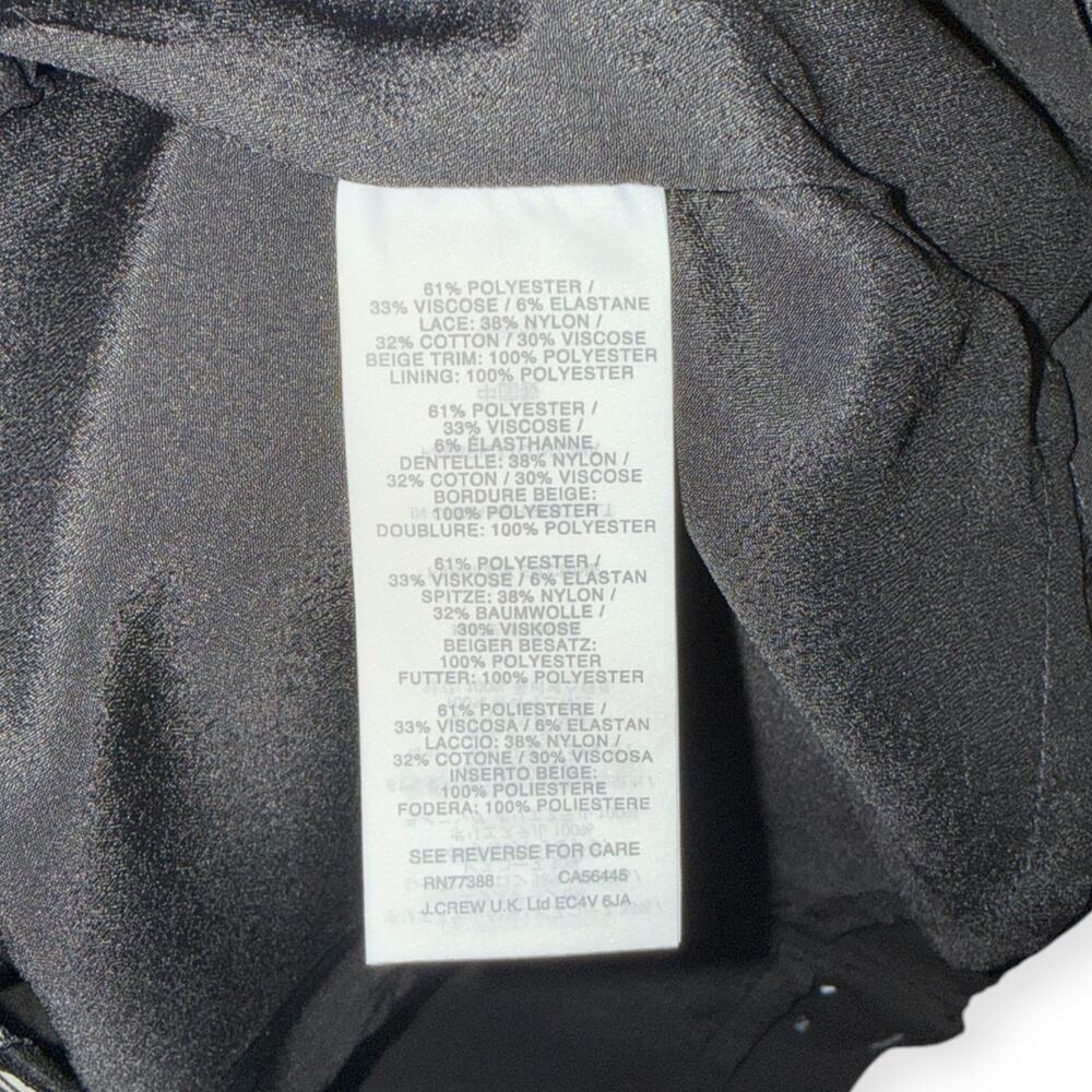 NWT J.Crew Black Lace Sheath Dress Size 0 Sleeveless Cocktail Party E5631 - Picture 3 of 4